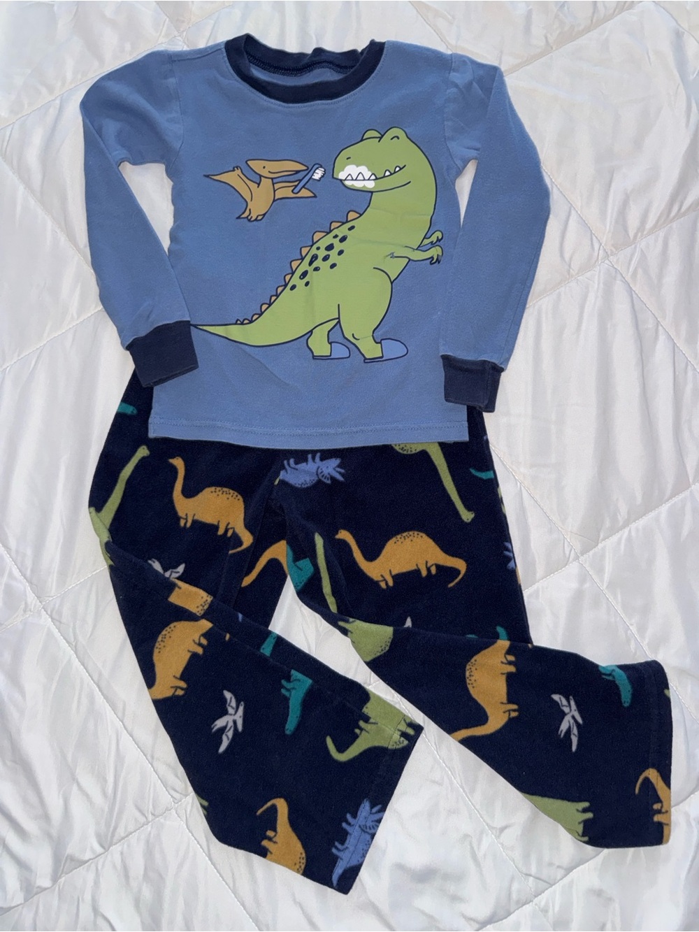 Carter's Blue and Navy Dinosaur Pajama Set